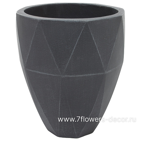 Кашпо Nobilis Marco Diamond  white grey Vase (файкостоун), D32хH37 см - фото 1