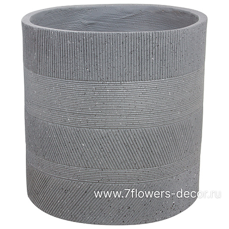 Кашпо Nobilis Marco Cells graphite Cylinder (файберклэй), D39хH39 см - фото 1