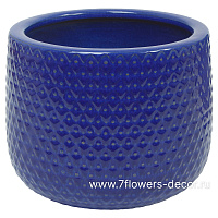 Кашпо Nobilis Marco "Royal Blue Relief Jar" (керамика), D31хH25 см - фото 1