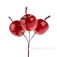 Набор фигур на вставке "Яблоко глянец", 3,5 см, пучок 3 шт - фото 1