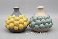 Ваза "Honeycomb" (керамика), D15xH14,5 см, в асс. - фото 1