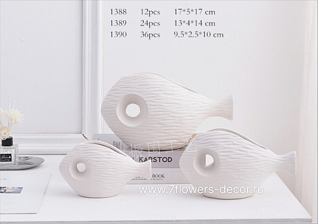 Ваза Fish (керамика), 13x4xH14 см - фото 1
