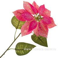 Цветок искусственный "Пуансеттия" (ткань), Н60 см - фото 1