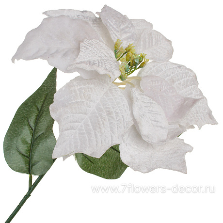 Цветок искусственный Пуансеттия (ткань), D26xН65 см - фото 1