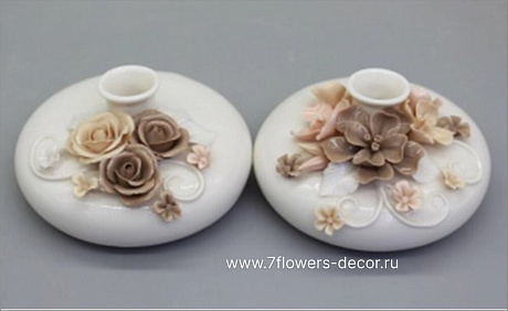 Ваза Flowers (керамика), D10,5xH6 см, в асс. - фото 1