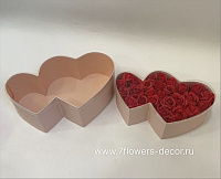 Коробка подарочная "Сердце", 37x23xH12 см, 32x20xH10 см (2 шт), с окном - фото 1