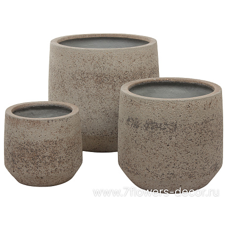 Кашпо Nobilis Marco Plain grey stone Jar (файкостоун), D42хH38 см - фото 3