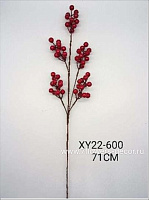 Ветка ягодная искусственная (пластик), Н71 см - фото 1