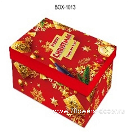 Коробка подарочная Новогодняя, 23x17xH9 см, 21x14xH8 см, 19x12xH6 см, набор (3 шт) - фото 1