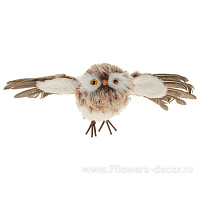 Фигурка "Летающая сова" (пластик, иск.мех, перо), 33х9хН17 см - фото 1