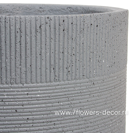 Кашпо Nobilis Marco Cells graphite Cylinder (файберклэй), D33хH33 см - фото 2