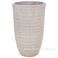 Кашпо Nobilis Marco "Waves grey Vase" (файберклэй), D25хH41 см - фото 1