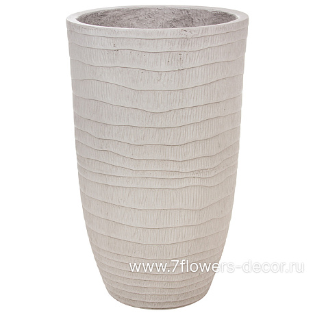 Кашпо Nobilis Marco Waves grey Vase (файберклэй), D25хH41 см - фото 1