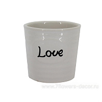 Кашпо "LOVE" (керамика), D8xH7,5 см - фото 1