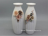 Ваза "Flowers" (керамика), D9xH20,5 см, в асс. - фото 1