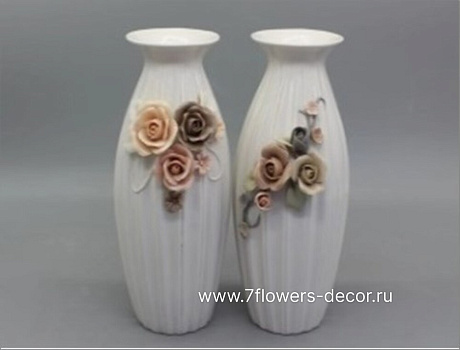Ваза Flowers (керамика), D9xH20,5 см, в асс. - фото 1
