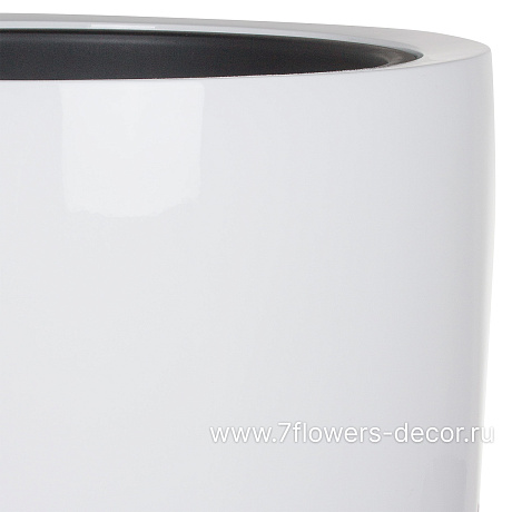 Кашпо полистоун Nobilis Marco Pmlac-white Cylinder, D53хH51 см с тех.горшком - фото 2